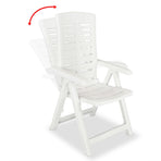 Reclining Folding Chairs 6 pcs Plastic White