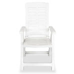Reclining Folding Chairs 6 pcs Plastic White