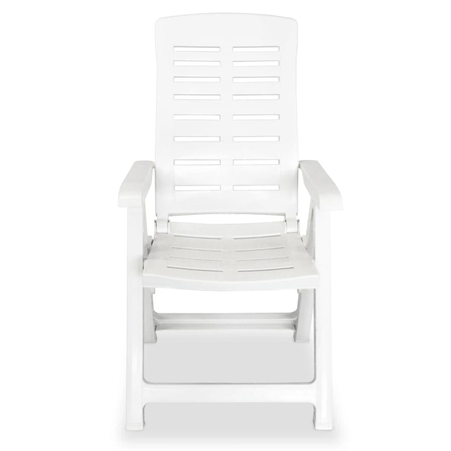 Reclining Folding Chairs 6 pcs Plastic White