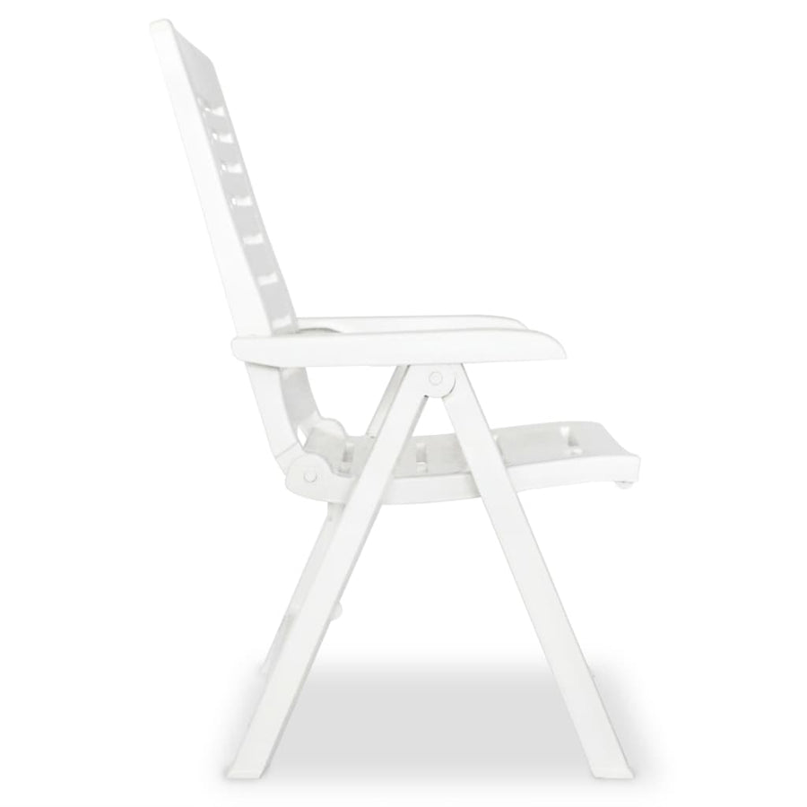 Reclining Folding Chairs 6 pcs Plastic White