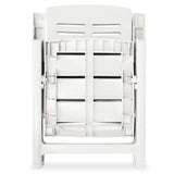 Reclining Garden Chairs 6 pcs Plastic White - Rear View