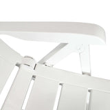 Reclining Garden Chairs 6 pcs Plastic White - Close-Up Angle