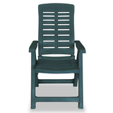 Reclining Garden Chairs 4 pcs Plastic Green - Top-Down View