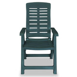 Reclining Garden Chairs 6 pcs Plastic Green - Top-Down View