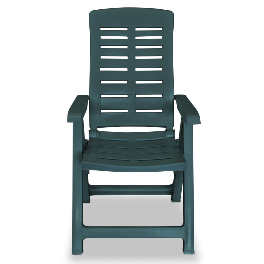 Reclining Folding Chairs 6 pcs Plastic Green