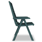 Reclining Folding Chairs 6 pcs Plastic Green