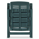 Reclining Garden Chairs 6 pcs Plastic Green - Rear View