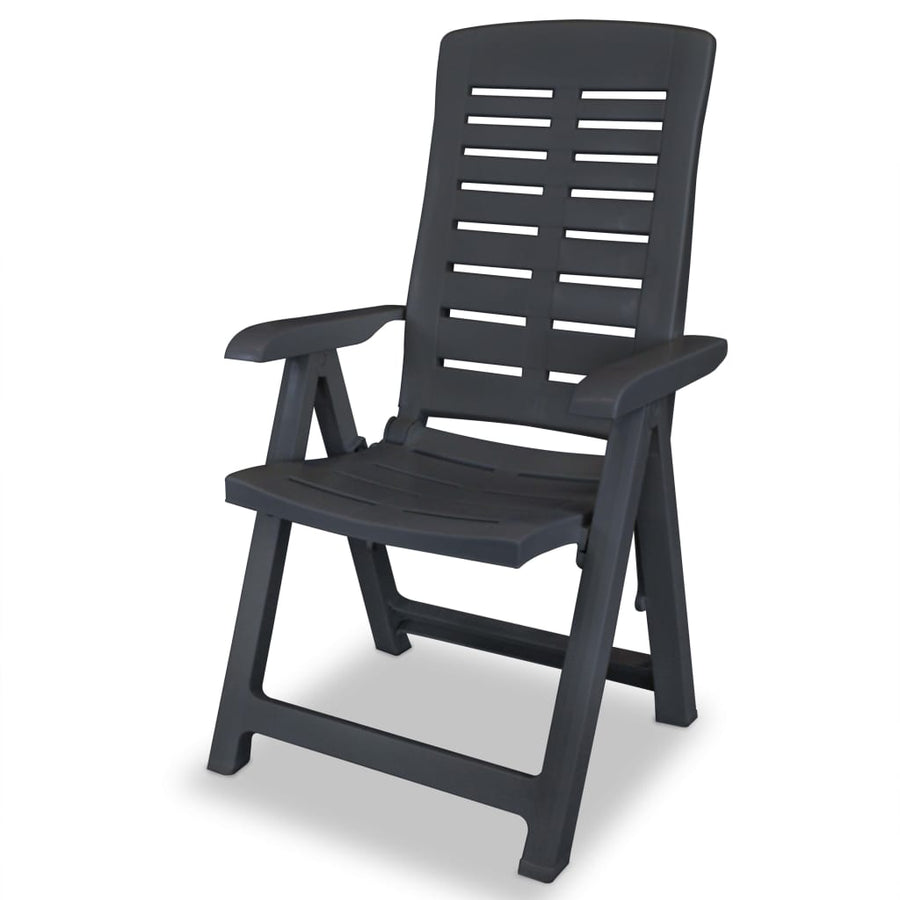 Reclining Folding Chairs 4 pcs Plastic Anthracite