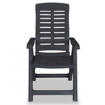 Reclining Folding Chairs 4 pcs Plastic Anthracite