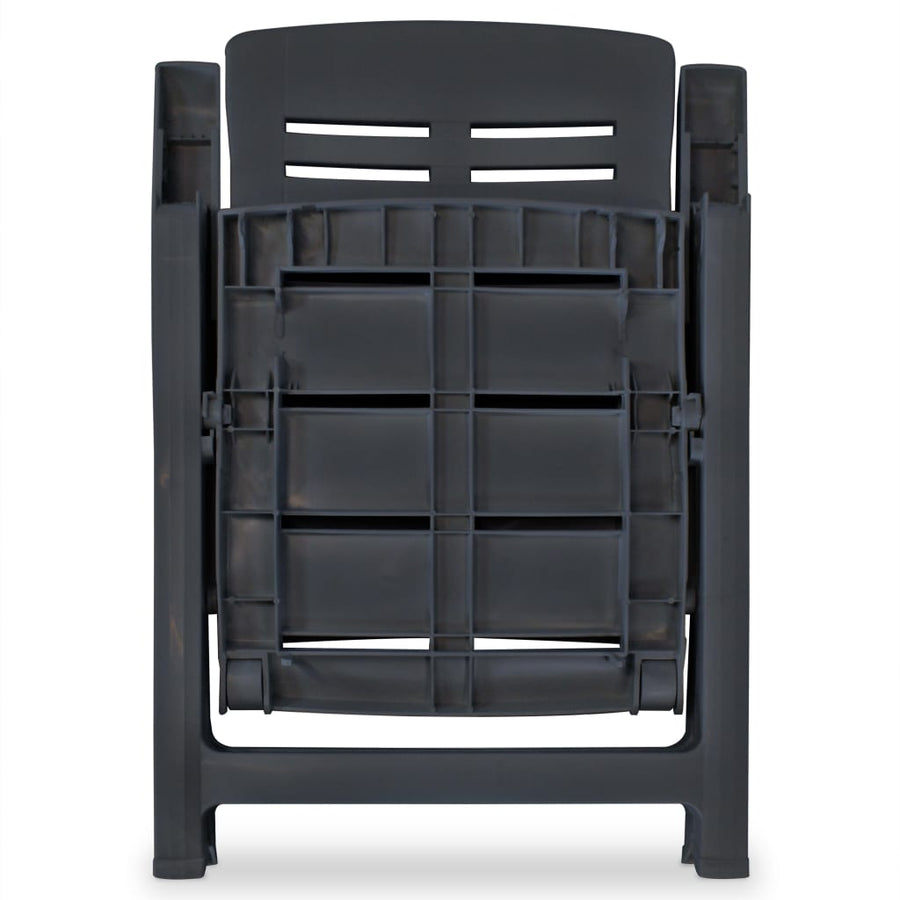 Reclining Folding Chairs 4 pcs Plastic Anthracite