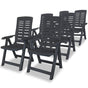 Reclining Folding Chairs 6 pcs Plastic Anthracite