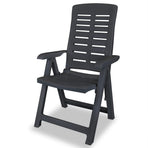 Reclining Folding Chairs 6 pcs Plastic Anthracite