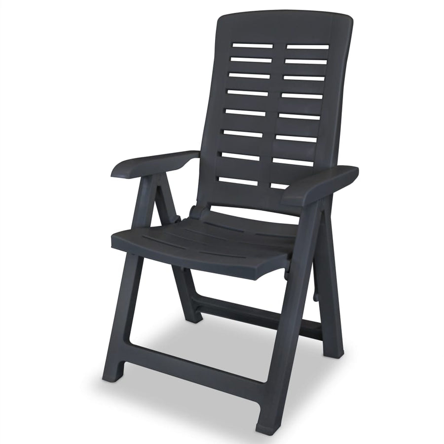 Reclining Folding Chairs 6 pcs Plastic Anthracite