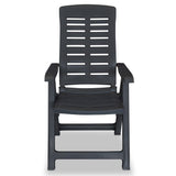Reclining Garden Chairs 6 pcs Plastic Anthracite - Top-Down View
