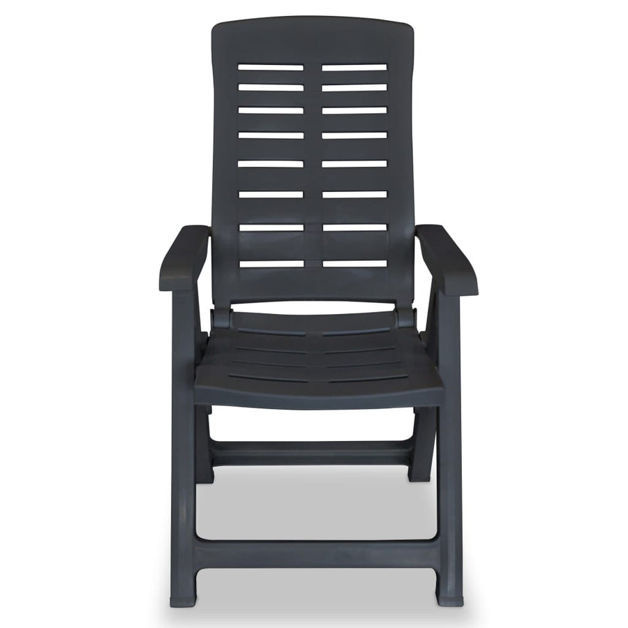 Reclining Folding Chairs 6 pcs Plastic Anthracite