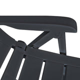 Reclining Garden Chairs 6 pcs Plastic Anthracite - Close-Up Angle