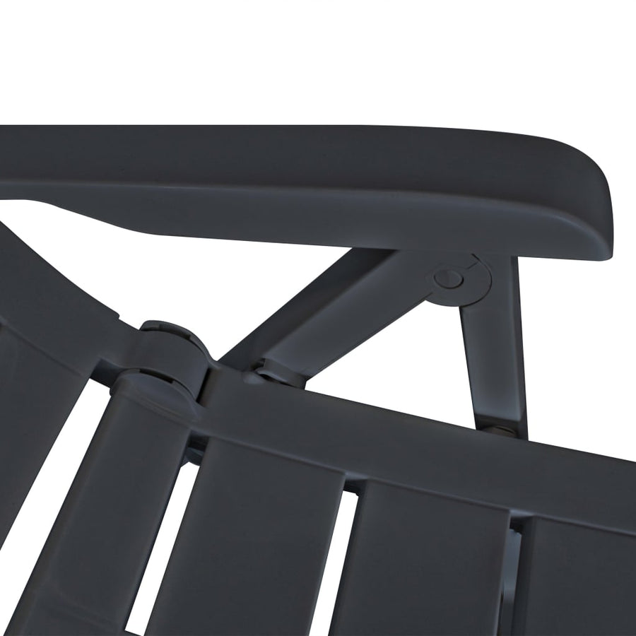 Reclining Folding Chairs 6 pcs Plastic Anthracite