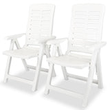 3 Piece Bistro Set Plastic White - Side View
