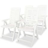 5 Piece Outdoor Dining Set Plastic White - Side View