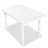 7 Piece Outdoor Dining Set Plastic White