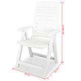 7 Piece Outdoor Dining Set Plastic White - Extra Image