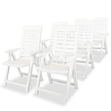 7 Piece Outdoor Dining Set Plastic White - Side View