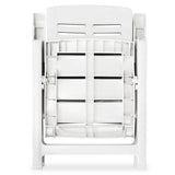 7 Piece Outdoor Dining Set Plastic White - Close-Up Angle
