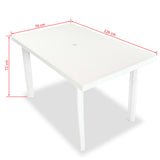 7 Piece Outdoor Dining Set Plastic White - Extra Image
