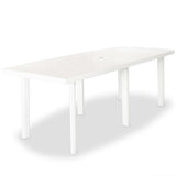 9 Piece Outdoor Dining Set Plastic White - Front View