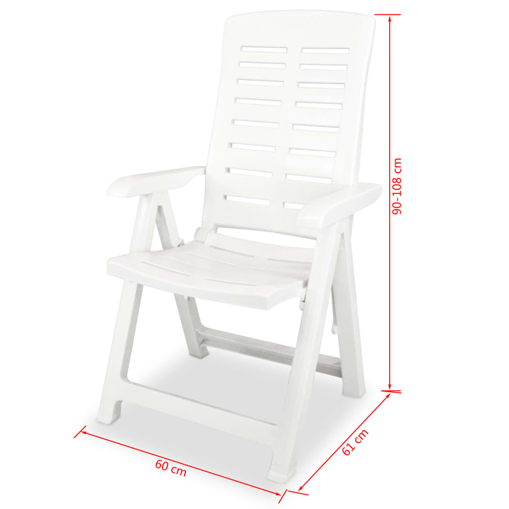 9 Piece Outdoor Dining Set Plastic White