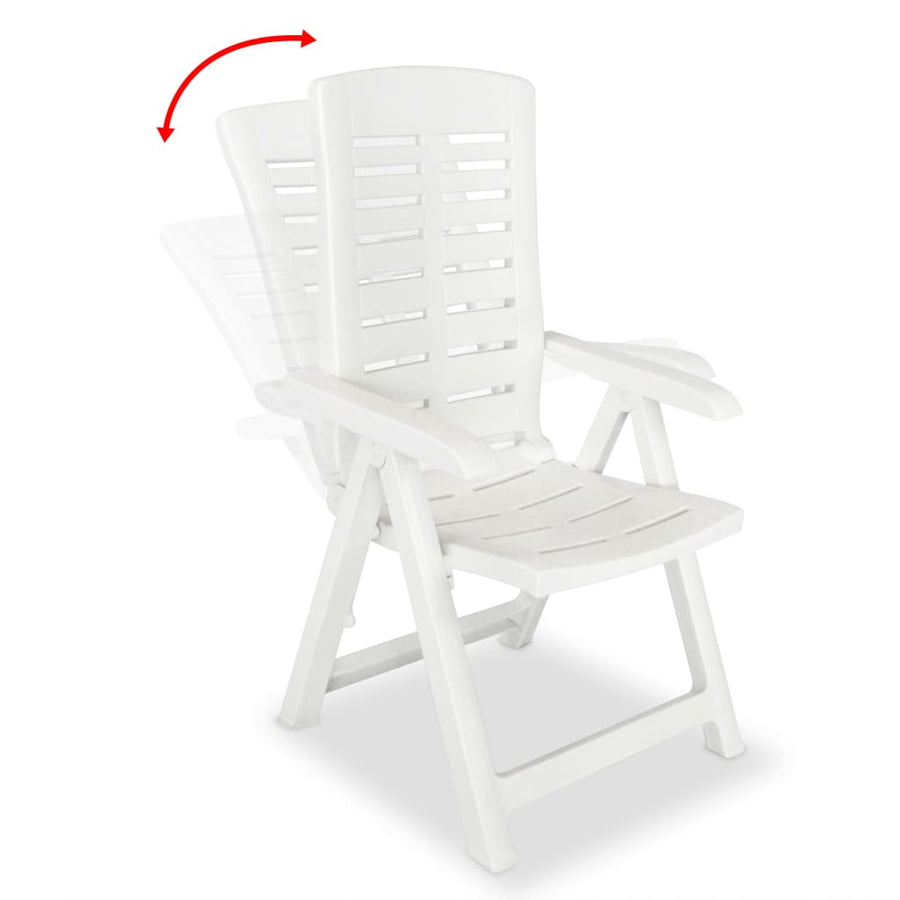 9 Piece Outdoor Dining Set Plastic White