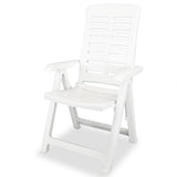 9 Piece Outdoor Dining Set Plastic White