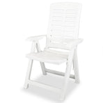 9 Piece Outdoor Dining Set Plastic White