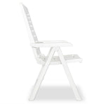 9 Piece Outdoor Dining Set Plastic White