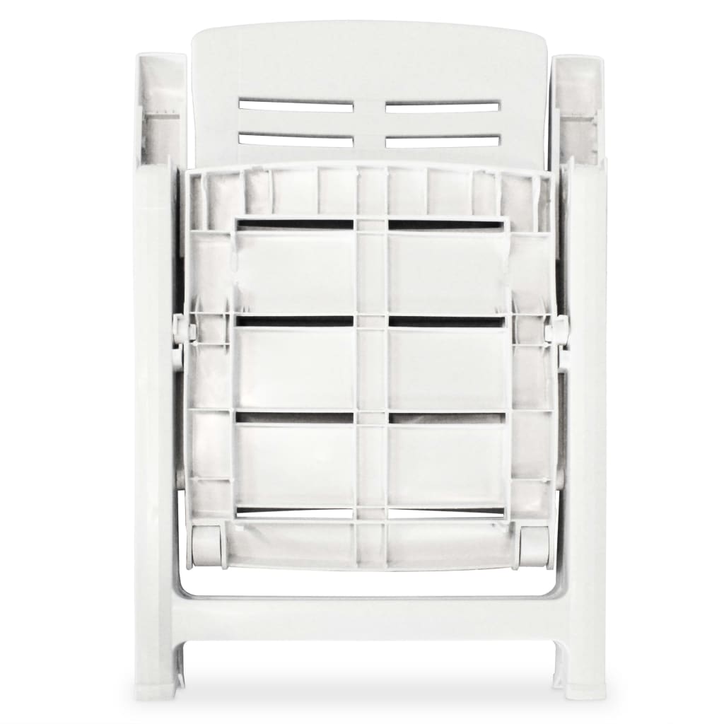 9 Piece Outdoor Dining Set Plastic White