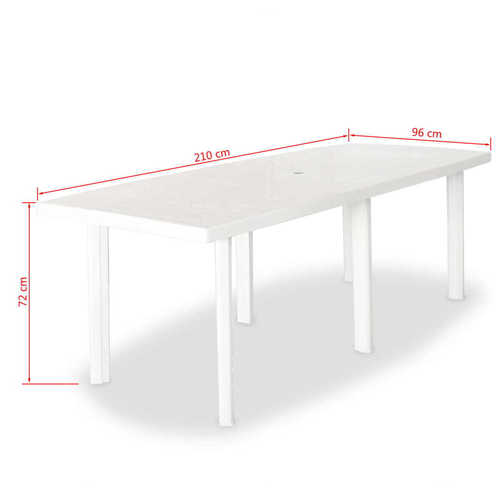 9 Piece Outdoor Dining Set Plastic White