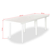 9 Piece Outdoor Dining Set Plastic White - Extra Image