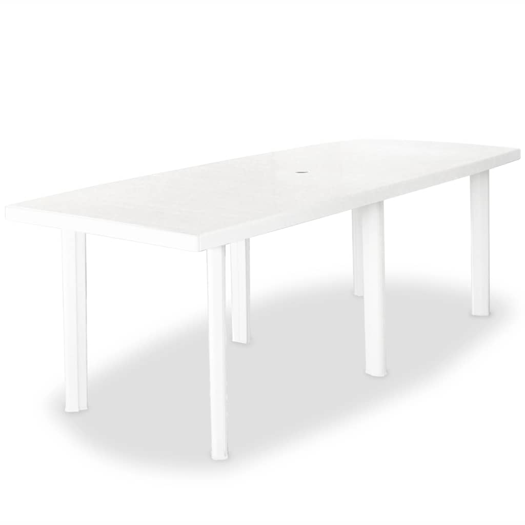 11 Piece Outdoor Dining Set Plastic White