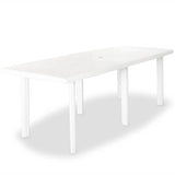 11 Piece Outdoor Dining Set Plastic White
