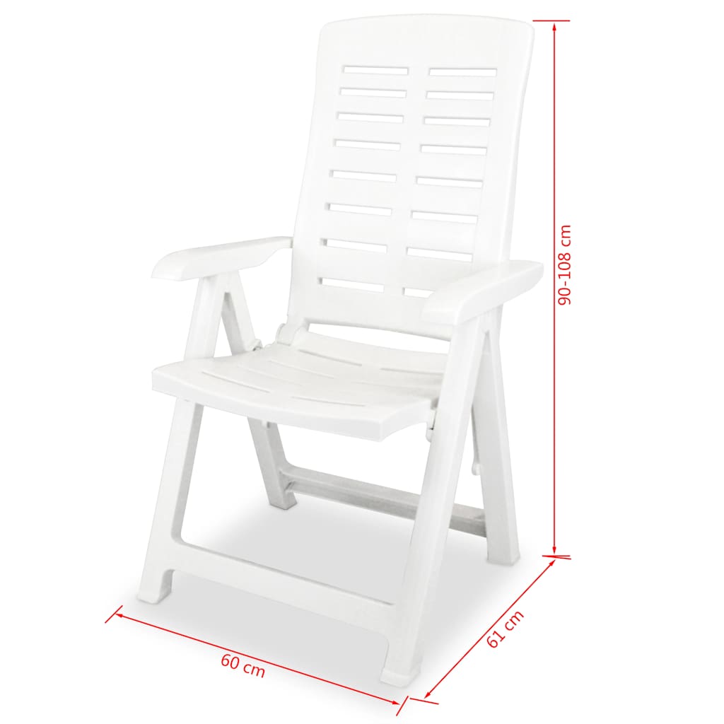 11 Piece Outdoor Dining Set Plastic White