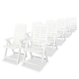 11 Piece Outdoor Dining Set Plastic White - Side View