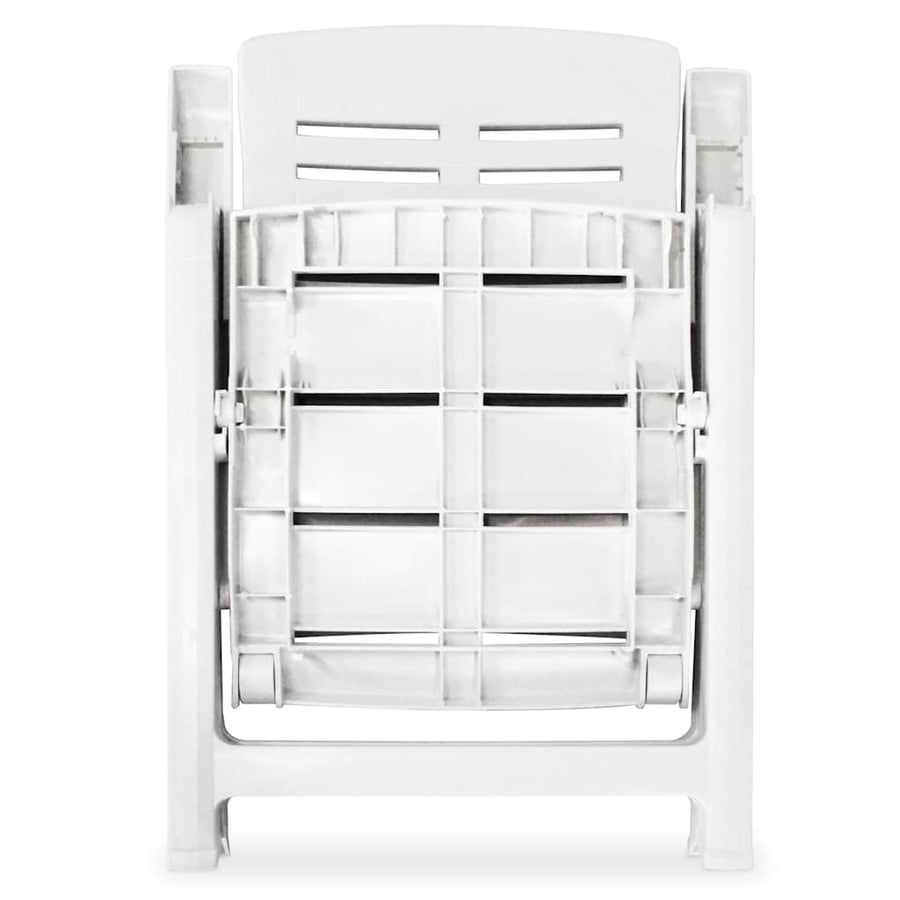 11 Piece Outdoor Dining Set Plastic White