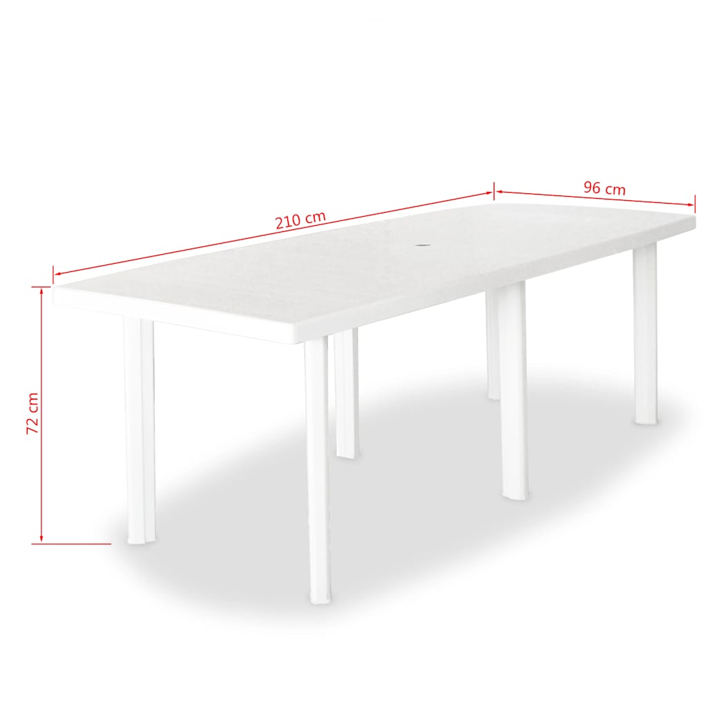 11 Piece Outdoor Dining Set Plastic White