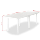 11 Piece Outdoor Dining Set Plastic White - Extra Image