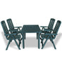 5 Piece Outdoor Dining Set Plastic Green