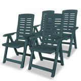5 Piece Outdoor Dining Set Plastic Green - Side View