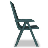 11 Piece Outdoor Dining Set Plastic Green - Rear View
