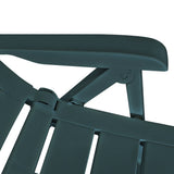 11 Piece Outdoor Dining Set Plastic Green - Low Angle