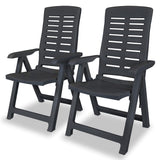 3 Piece Bistro Set Plastic Anthracite - Top-Down View