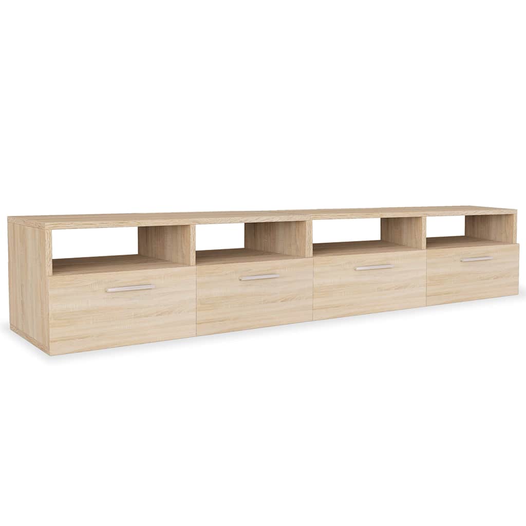 2 Piece TV Cabinet Set Engineered Wood 95x35x36 cm Oak